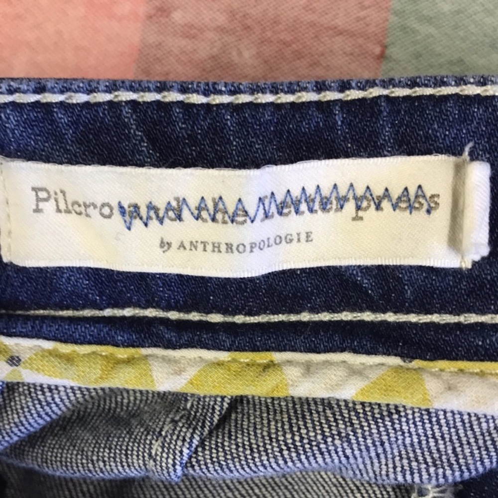 New Anthropologie Pilcro Ultra High Rise Wide Leg Cropped Raw Hem Dark Jeans 29 - Picture 12 of 12